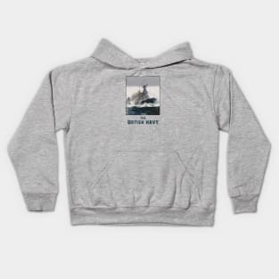 The British Navy Retro Poster WWII Kids Hoodie